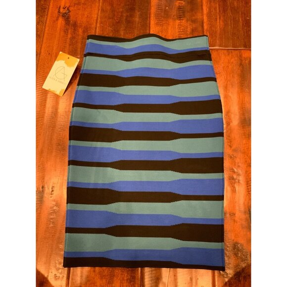 BCBG Max Azria Blue Striped "Imari" Mini Skirt, Size XS - Picture 3 of 5